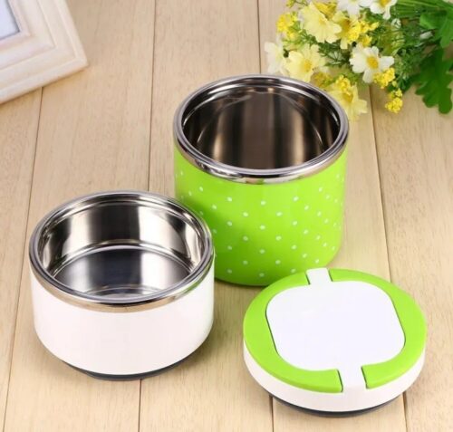 Stainless Steel Double Handle Lunch Box for office.