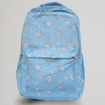 Blue school bag for kids with multiple pockets
