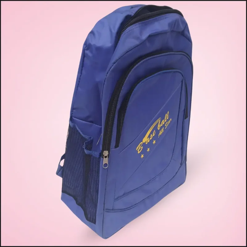 Blue school bag side pose Blue school bag side pose