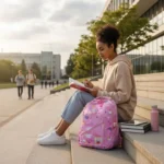 Pink College Bag galaxy desing