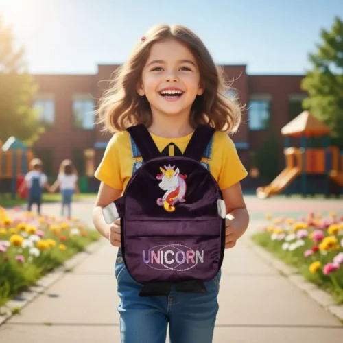 Girls Stuffed School Bag 14 Inch