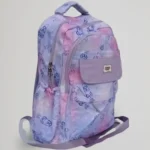 kids school backpack pink space cloud print side view