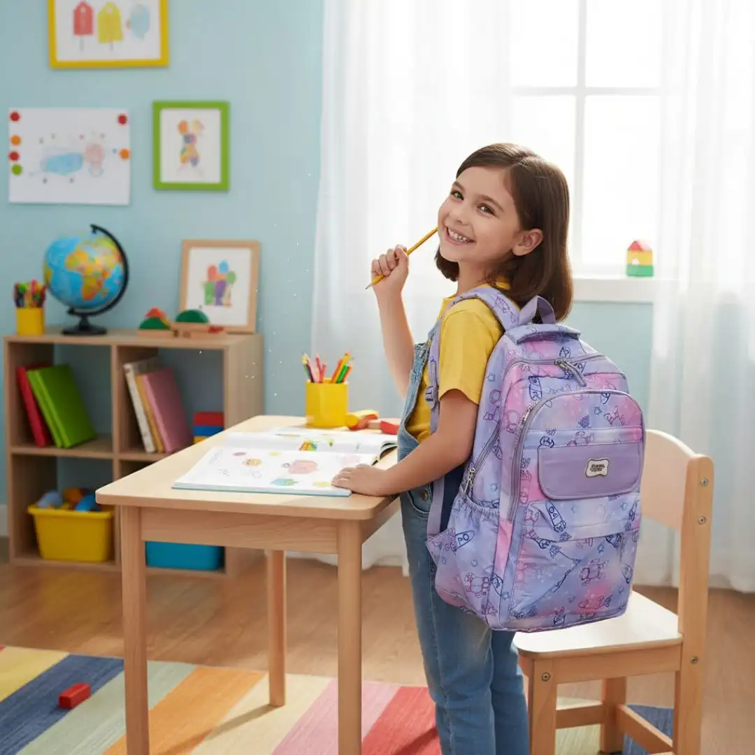 kids school bag for girls space print
