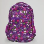 purple girls school bag cute print front view