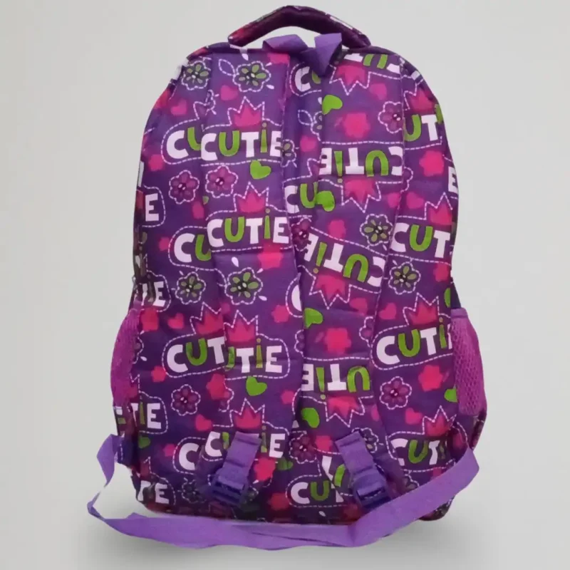 purple girls school bag padded back straps
